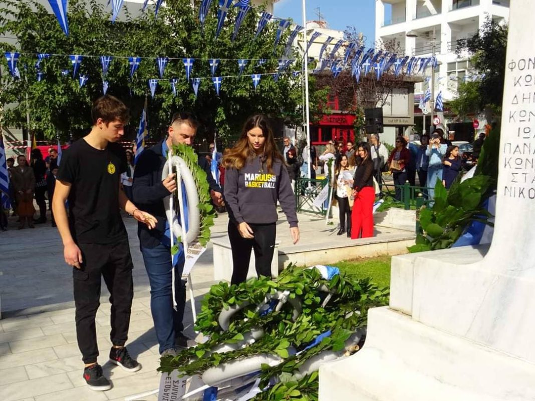 Φόρος τιμής στους αγωνιστές του 1940 από το Γυμναστικό Σύλλογο Αμαρουσίου